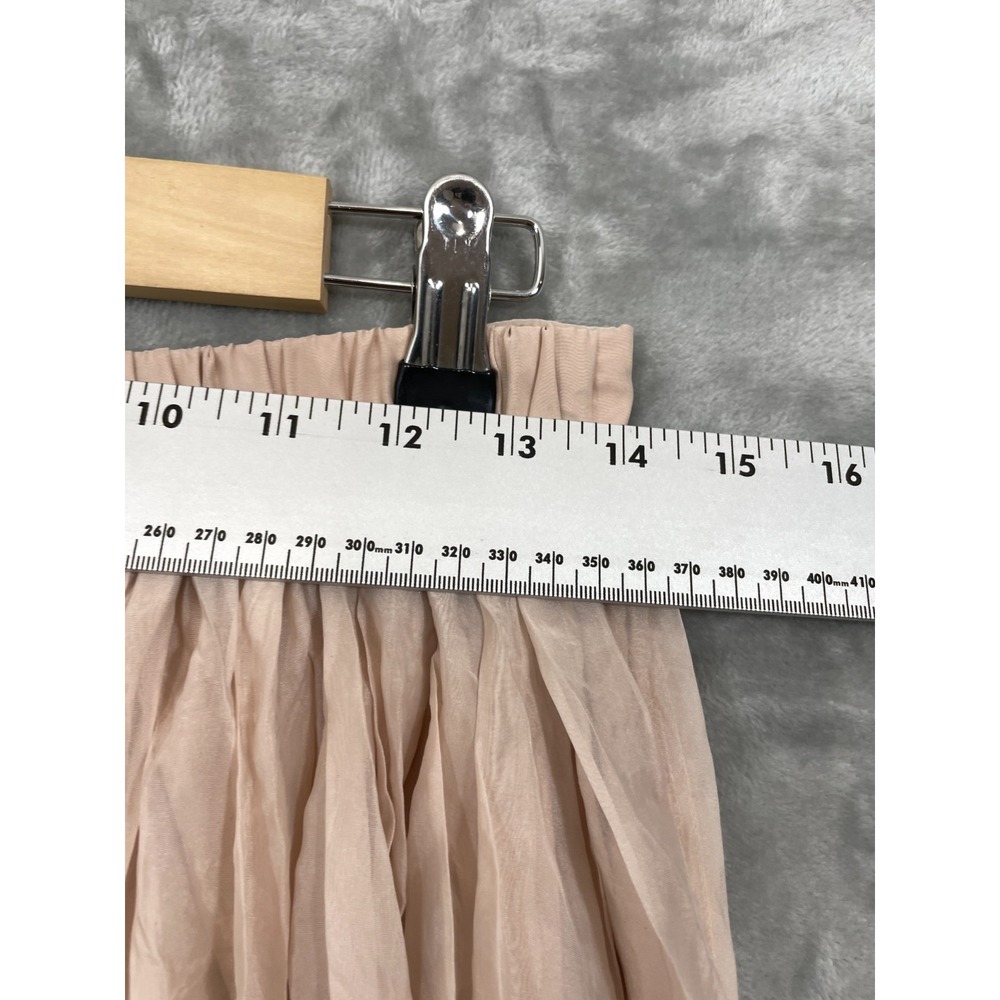 NWT Baltic Born‎ Cyra Midi Skirt Size M Natural Beige Crinkled Pleated Lined NEW - Picture 7 of 9